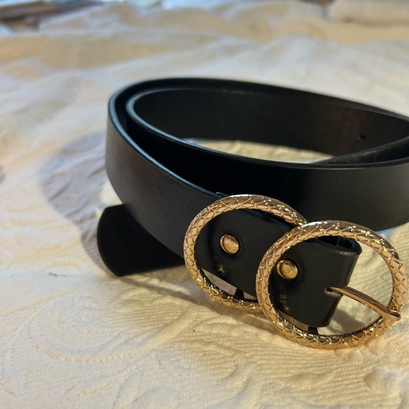 LIKE NEW Garage Gold Black Belt - Picture 2 of 3